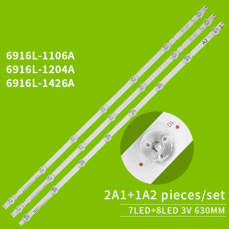 Fitas de luz de fundo tipo A1 A2 para TV LG 32LA613S 32LA615 32LN578 32LN577 32LN5700 7 8 7LED 6916L-1105A 1106A Barra de LED ROW2.1 de 32''