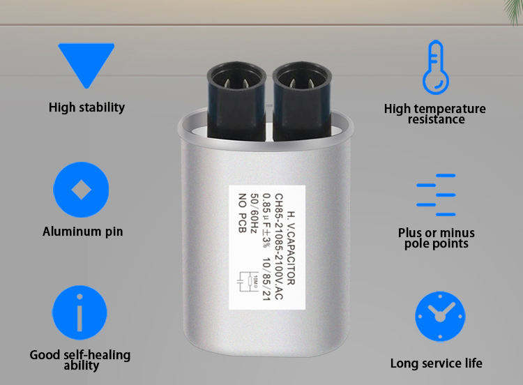 Peças de reposição para forno de micro-ondas de alta tensão 2500V 2100V 0,80uf 1,0 Uf 0,9uf 0,95uf Capacitores de microondas 0,85uf