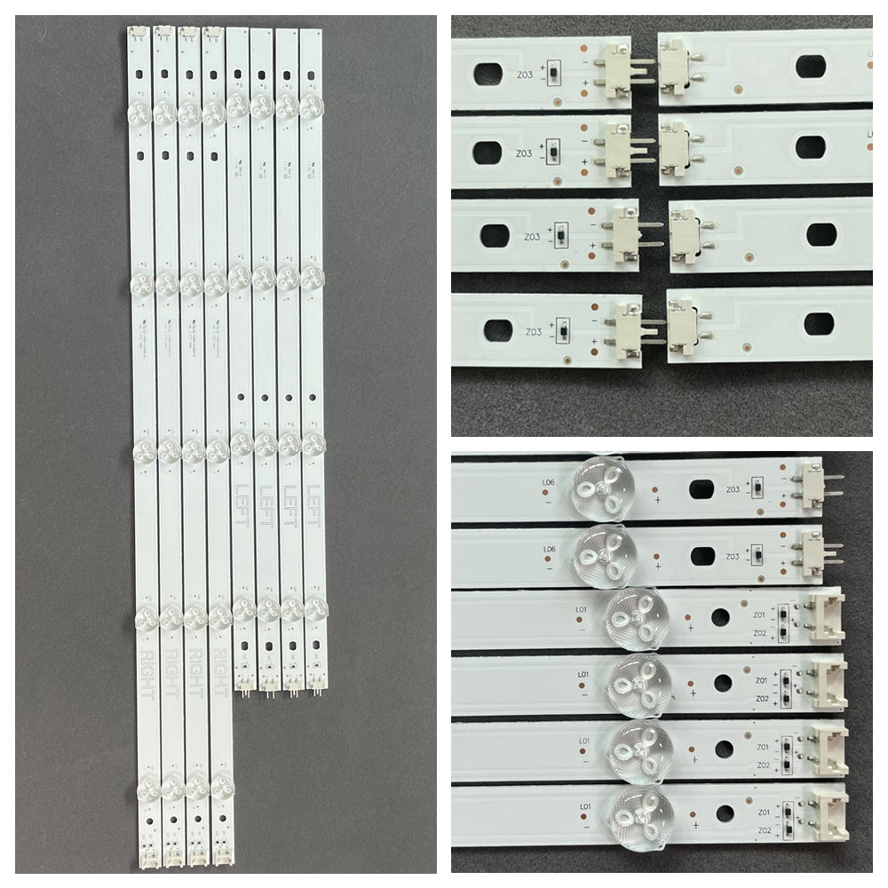 Fita de LED para retroiluminação 6916L-1295A 1296A 1255A 1256A de substituição para LG 49UJ6560 49LJ510 49LJ614 49UJ635 49UJ6300 Barra de luz para TV