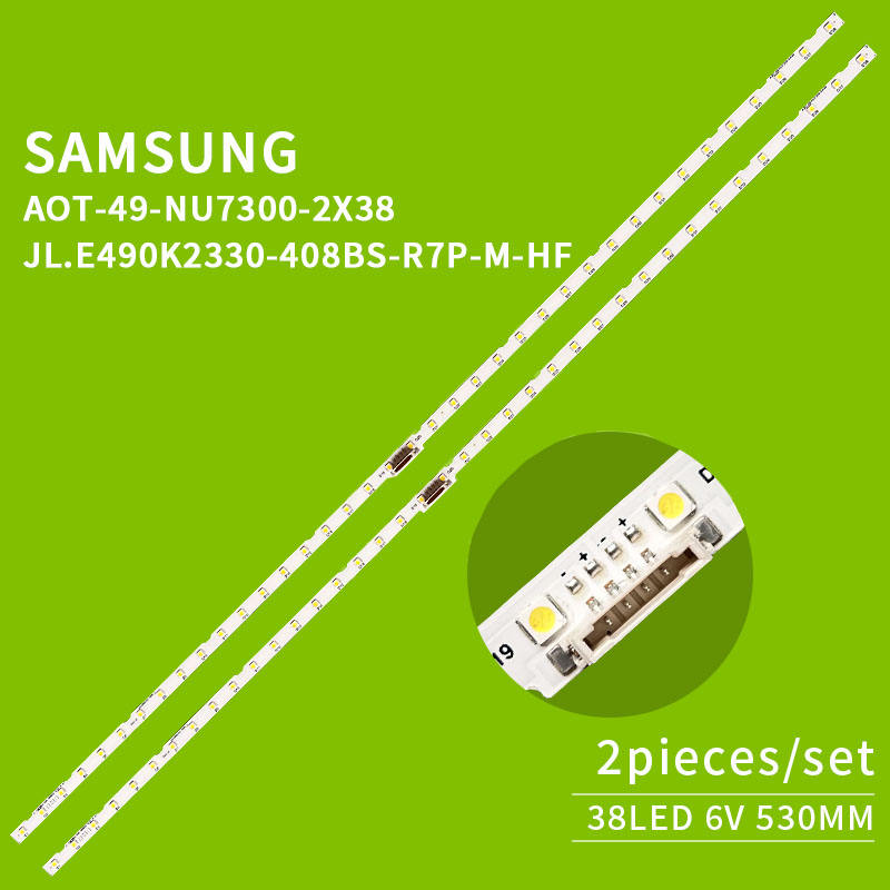 Fita de LED AOT-49-NU7300-2X38 49nu7300 para TV Samsung Ue49nu7100 49nu7100 Bn96-45953a Bn96-45953b JLE490K2330-408BS Retroiluminação
