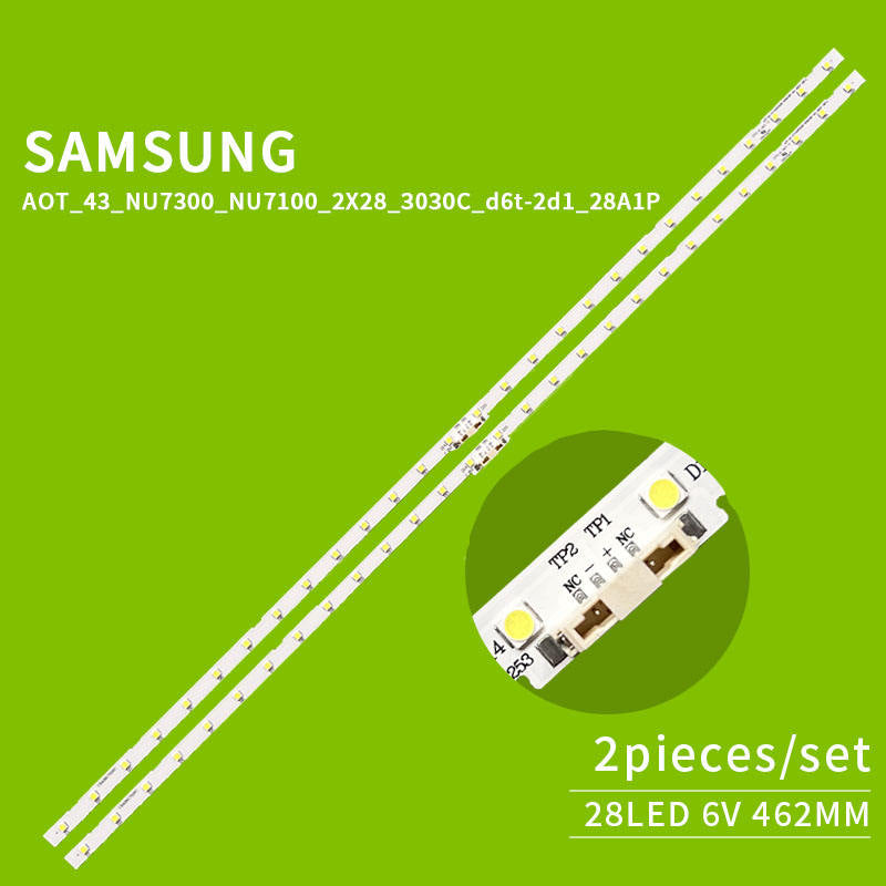 OEM Logo AOT-43-NU7100F2X28-3030C Tiras De LED Samsung UN43NU7100G UN43NU7300 UN43RU7100 UE43NU7140 TV 6V LED Backlight 38LED