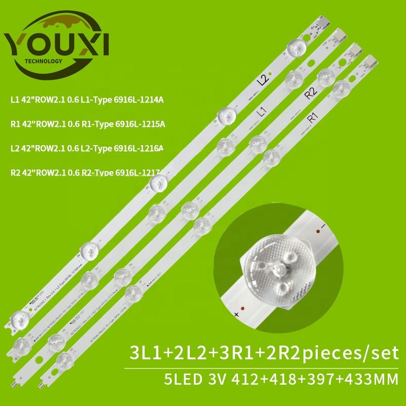 Fitas de LED 42" ROW2.1 para TV LG LC420DUE 42LN575S 42LN613V 42LA620V 42LN575V 42LN5710 42LN540V 42AL6130 42LA6200 42LN5700